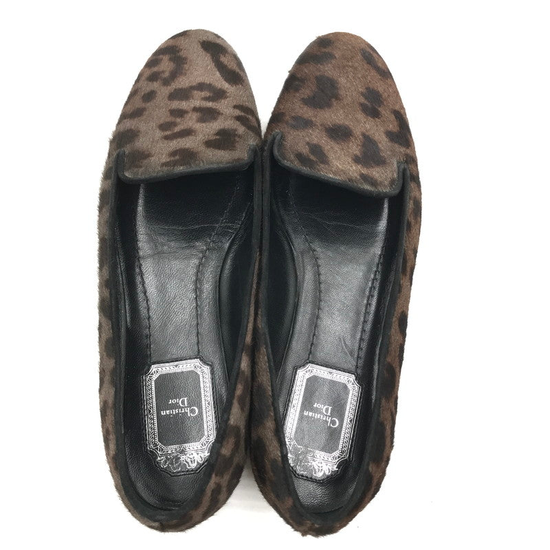 【中古品】【レディース】 CHRISTIAN DIOR クリスチャンディオール LEOPARD FLAT SHOES レオパード フラットシューズ 靴 167-261018-na-20-tagh サイズ：37 カラー：レオパード 万代Net店