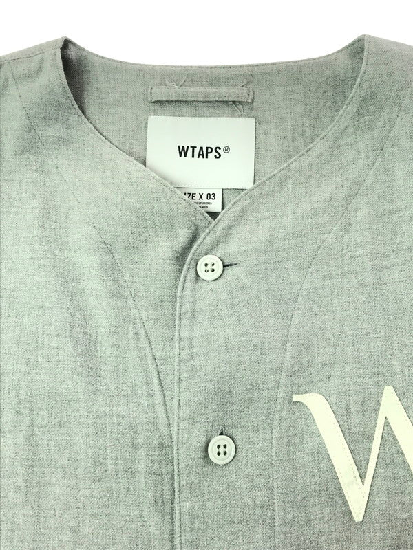【中古品】【メンズ】 WTAPS ダブルタップス LS COTTON TWILL LEAGUE 231TQDT-SHM07 ベースボールシャツ 長袖シャツ 142-261019-na-17-tagh サイズ：3 カラー：グレー 万代Net店