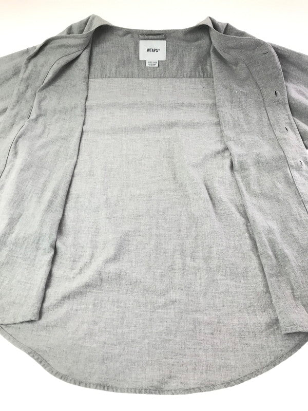 【中古品】【メンズ】 WTAPS ダブルタップス LS COTTON TWILL LEAGUE 231TQDT-SHM07 ベースボールシャツ 長袖シャツ 142-261019-na-17-tagh サイズ：3 カラー：グレー 万代Net店
