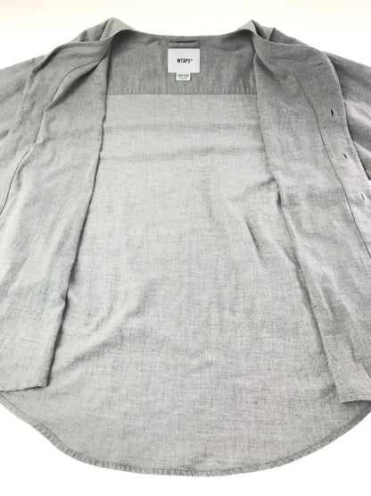 【中古品】【メンズ】 WTAPS ダブルタップス LS COTTON TWILL LEAGUE 231TQDT-SHM07 ベースボールシャツ 長袖シャツ 142-261019-na-17-tagh サイズ：3 カラー：グレー 万代Net店