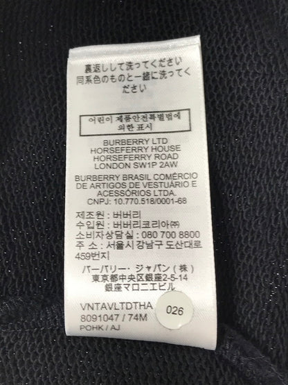 【中古品】【メンズ】 BURBERRY バーバリー ICON STRIPE COLLAR COTTON SWEATSHIRT 8091047 アイコン ストライプ カラー スウェットシャツ トレーナー 141-261019-na-14-tagh サイズ：L カラー：ブラック 万代Net店