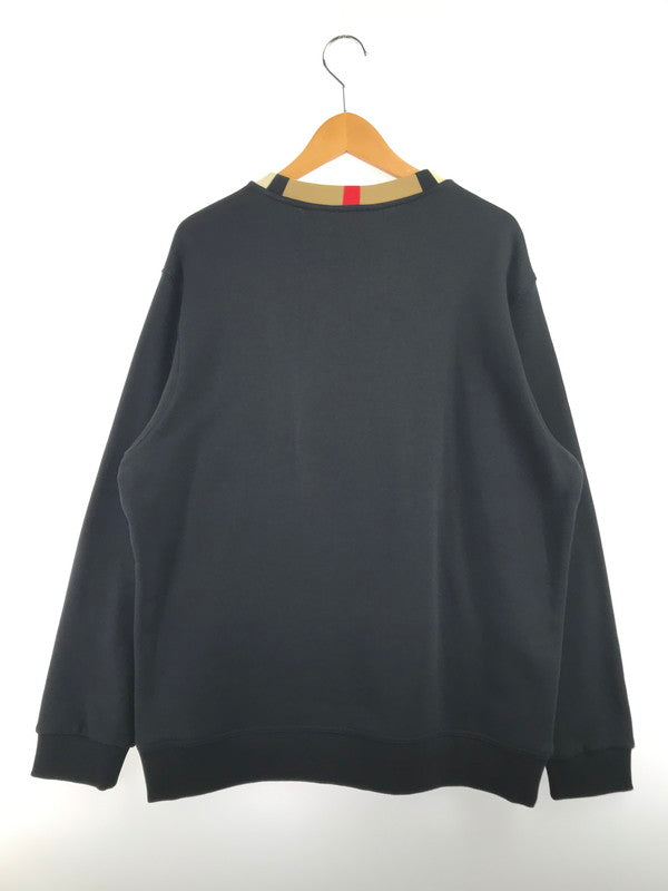 【中古品】【メンズ】 BURBERRY バーバリー ICON STRIPE COLLAR COTTON SWEATSHIRT 8091047 アイコン ストライプ カラー スウェットシャツ トレーナー 141-261019-na-14-tagh サイズ：L カラー：ブラック 万代Net店