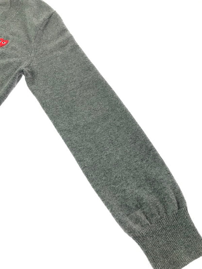【中古品】【メンズ】 PLAY COMME des GARCONS プレイコムデギャルソン V-NECK CARDIGAN AX-N803 Vネック カーディガン 140-261019-na-13-tagh サイズ：M カラー：グレー 万代Net店