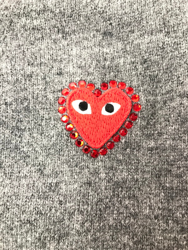 【中古品】【メンズ】 PLAY COMME des GARCONS プレイコムデギャルソン V-NECK CARDIGAN AX-N803 Vネック カーディガン 140-261019-na-13-tagh サイズ：M カラー：グレー 万代Net店