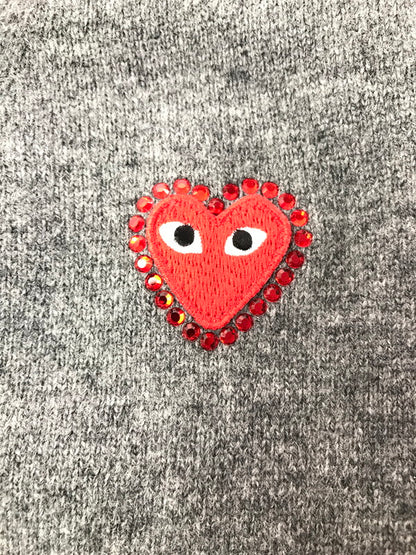 【中古品】【メンズ】 PLAY COMME des GARCONS プレイコムデギャルソン V-NECK CARDIGAN AX-N803 Vネック カーディガン 140-261019-na-13-tagh サイズ：M カラー：グレー 万代Net店