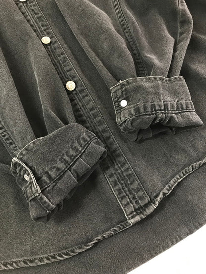 【中古品】【メンズ】 LEVI'S リーバイス 90'S L/S BLACK DENIM SHIRT 60560-1361 90年代 ブラック デニムシャツ 長袖シャツ 146-261020-na-18-tagh サイズ：XL カラー：ブラック 万代Net店