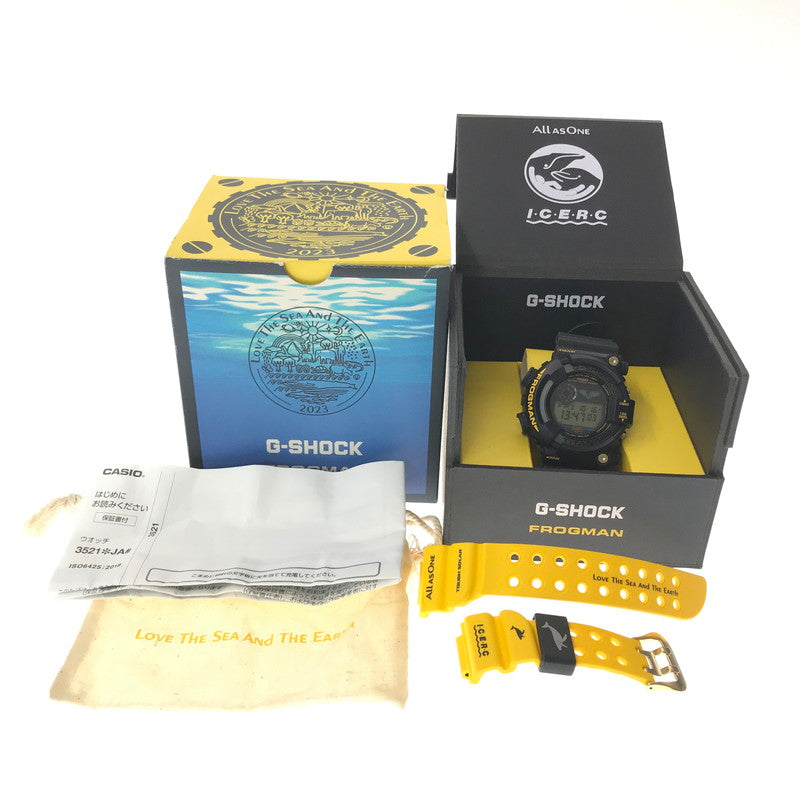 【中古美品】【メンズ】 G-SHOCK ジーショック × ICERC JAPAN アイサーチ ジャパン FROGMAN GW-8200K-9JR フロッグマン タフソーラー 腕時計 196-261017-na-16-tagh カラー：ブラック/イエロー 万代Net店