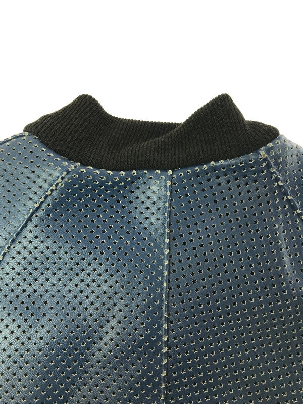【中古品】【メンズ】 VANSON バンソン PUNCHING LEATHER BLOUSON パンチング レザージャケット アウター 145-261019-na-15-tagh サイズ：36 カラー：ブルー 万代Net店