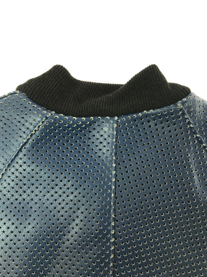 【中古品】【メンズ】 VANSON バンソン PUNCHING LEATHER BLOUSON パンチング レザージャケット アウター 145-261019-na-15-tagh サイズ：36 カラー：ブルー 万代Net店
