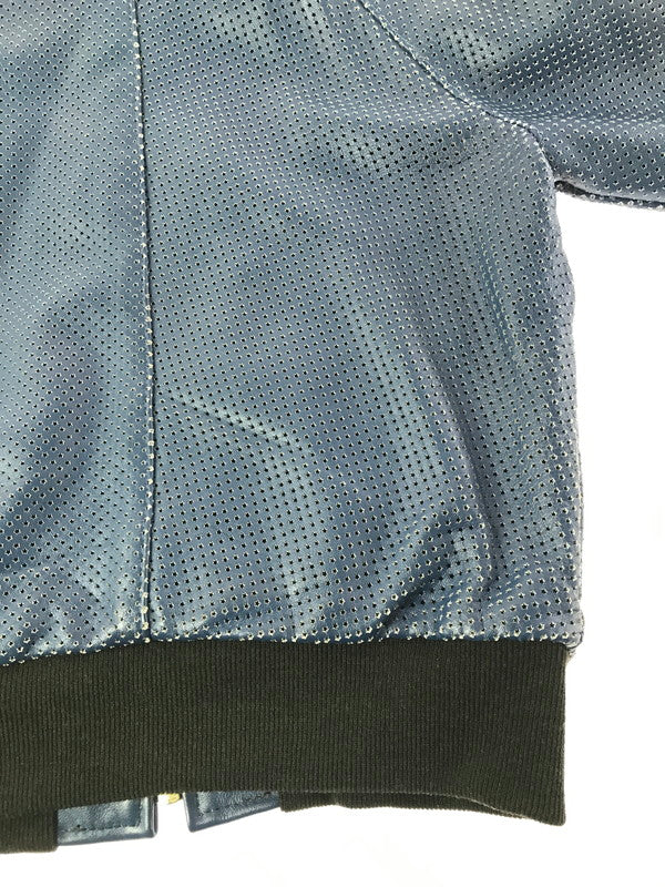 【中古品】【メンズ】 VANSON バンソン PUNCHING LEATHER BLOUSON パンチング レザージャケット アウター 145-261019-na-15-tagh サイズ：36 カラー：ブルー 万代Net店