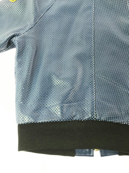 【中古品】【メンズ】 VANSON バンソン PUNCHING LEATHER BLOUSON パンチング レザージャケット アウター 145-261019-na-15-tagh サイズ：36 カラー：ブルー 万代Net店