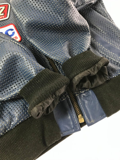 【中古品】【メンズ】 VANSON バンソン PUNCHING LEATHER BLOUSON パンチング レザージャケット アウター 145-261019-na-15-tagh サイズ：36 カラー：ブルー 万代Net店