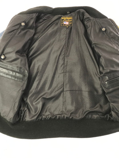 【中古品】【メンズ】 VANSON バンソン PUNCHING LEATHER BLOUSON パンチング レザージャケット アウター 145-261019-na-15-tagh サイズ：36 カラー：ブルー 万代Net店