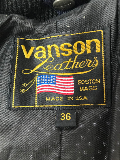 【中古品】【メンズ】 VANSON バンソン PUNCHING LEATHER BLOUSON パンチング レザージャケット アウター 145-261019-na-15-tagh サイズ：36 カラー：ブルー 万代Net店