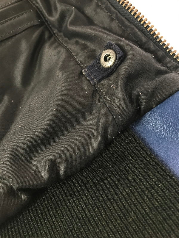 【中古品】【メンズ】 VANSON バンソン PUNCHING LEATHER BLOUSON パンチング レザージャケット アウター 145-261019-na-15-tagh サイズ：36 カラー：ブルー 万代Net店