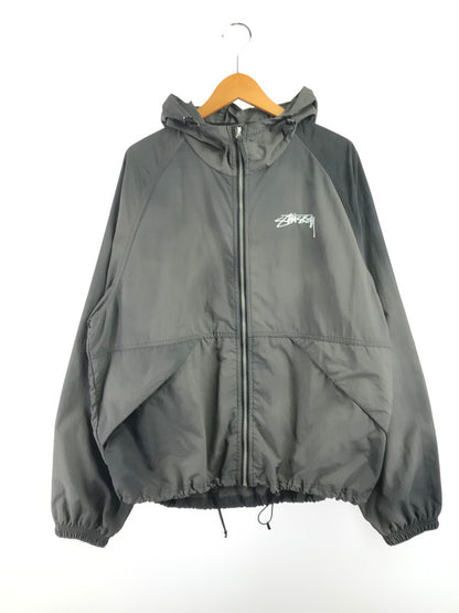 【中古品】【メンズ】 STUSSY ステューシー BEACH SHELL WAVE DYE JACKET 115728 ブリーチ シェルジャケット ナイロンジャケット ライトアウター 142-261019-na-16-tagh サイズ：M カラー：ブラック/グレー 万代Net店