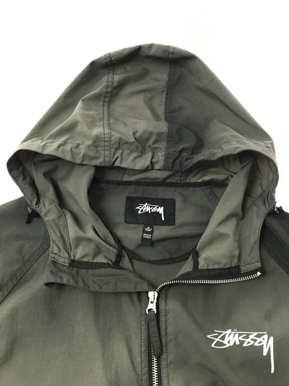 【中古品】【メンズ】 STUSSY ステューシー BEACH SHELL WAVE DYE JACKET 115728 ブリーチ シェルジャケット ナイロンジャケット ライトアウター 142-261019-na-16-tagh サイズ：M カラー：ブラック/グレー 万代Net店