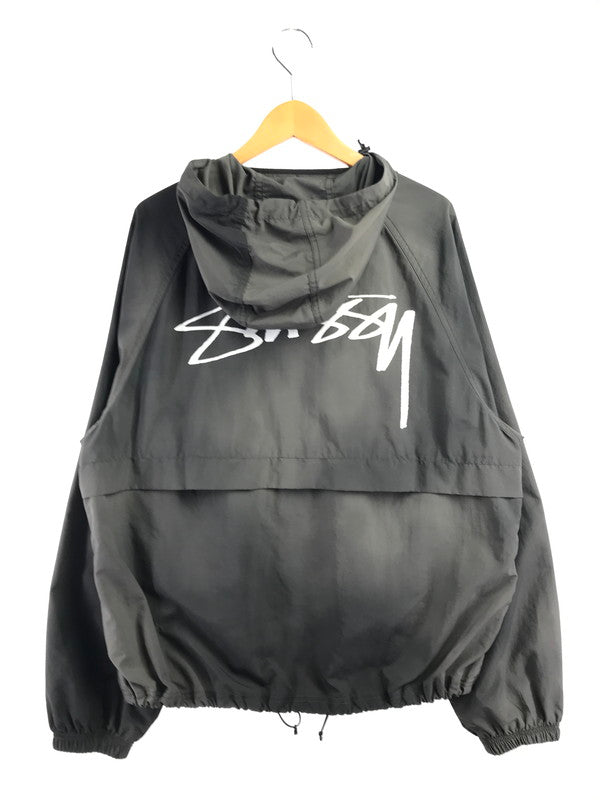 【中古品】【メンズ】 STUSSY ステューシー BEACH SHELL WAVE DYE JACKET 115728 ブリーチ シェルジャケット ナイロンジャケット ライトアウター 142-261019-na-16-tagh サイズ：M カラー：ブラック/グレー 万代Net店