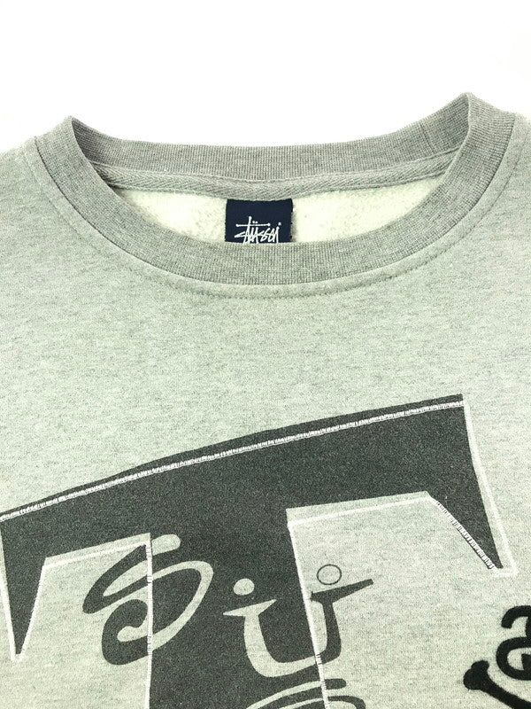 【中古品】【メンズ】 OLD STUSSY オールド ステューシー 90'S CREWNECK SWEATSHIRT USA製 紺タグ 90年代 クルーネック スウェットシャツ トレーナー 142-261019-na-11-tagh サイズ：L カラー：グレー 万代Net店