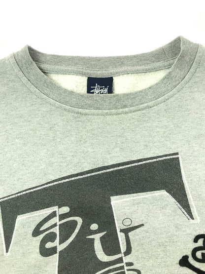 【中古品】【メンズ】 OLD STUSSY オールド ステューシー 90'S CREWNECK SWEATSHIRT USA製 紺タグ 90年代 クルーネック スウェットシャツ トレーナー 142-261019-na-11-tagh サイズ：L カラー：グレー 万代Net店