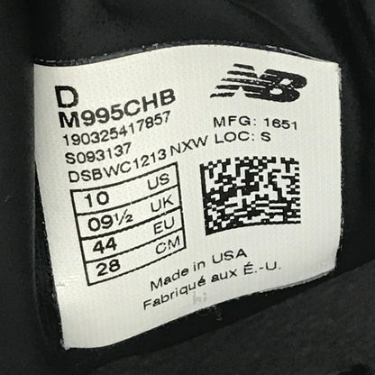 【現状渡し品】【メンズ】 NEW BALANCE ニューバランス M995CHB USA製 スニーカー 靴 162-261018-na-07-tagh サイズ：28cm US 10 カラー：BLACK 万代Net店