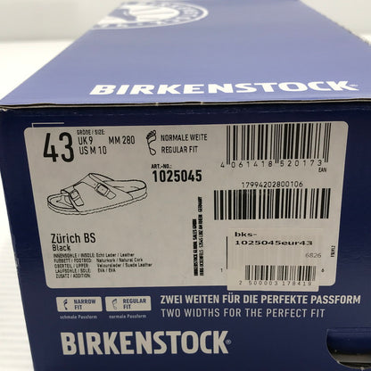 【中古品】【メンズ】 BIRKENSTOCK ビルケンシュトック 1025045 ZURICH SUEDE SANDAL "BLACK" 靴 164-261018-na-14-tagh サイズ：43 カラー：BLACK 万代Net店