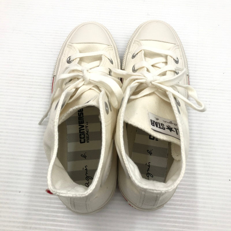 【中古品】【レディース】 CONVERSE コンバース×AGNES B. アニエスベー CANVAS ALL STAR HI/AB 1SE536 キャンバス オールスター ハイカット スニーカー 靴 166-261018-na-13-tagh サイズ：23.5cm US 4.5 カラー：WHITE 万代Net店