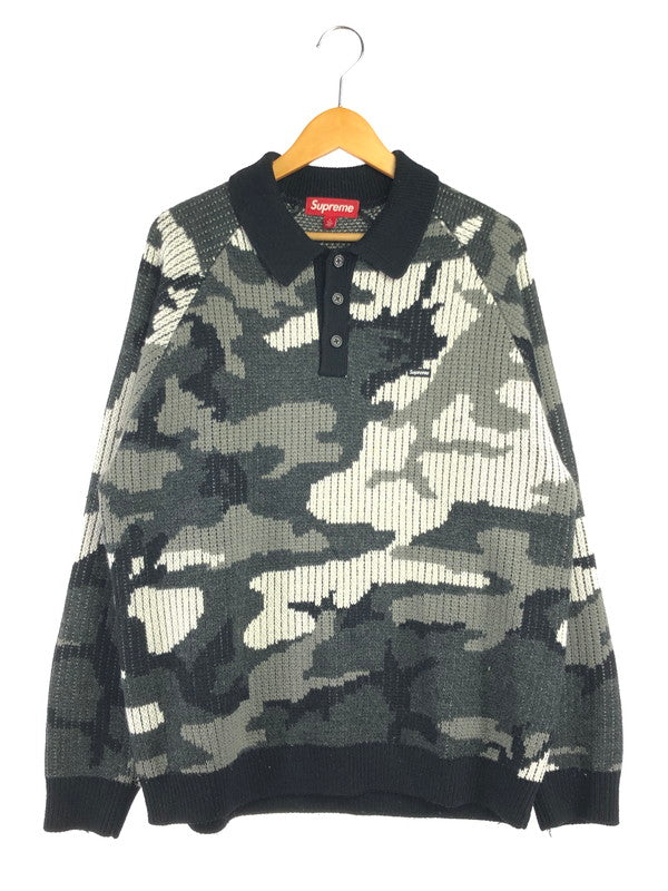 【中古品】【メンズ】 SUPREME シュプリーム 25FW SMALL BOX POLO SWEATER 25年秋冬 スモール ボックス ポロ セーター トップス 149-201023-ty-29-tagh サイズ：L カラー：ブラック 万代Net店