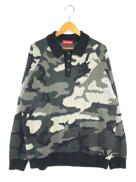 【中古品】【メンズ】 SUPREME シュプリーム 25FW SMALL BOX POLO SWEATER 25年秋冬 スモール ボックス ポロ セーター トップス 149-201023-ty-29-tagh サイズ：L カラー：ブラック 万代Net店