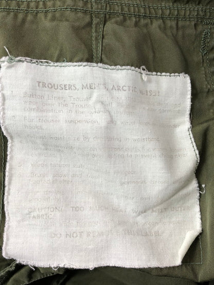 【現状渡し品】【メンズ】 U.S.ARMY アメリカ軍 M-1951 OVER PANTS CONMARジッパー オーバーパンツ ボトムス 157-261024-na-19-tagh サイズ：サイズ不明 下記参照 カラー：カーキ 万代Net店