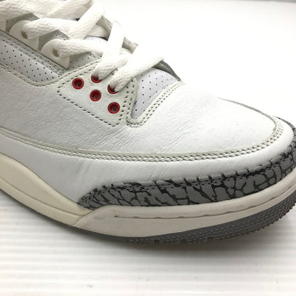 【中古品】【メンズ】 NIKE ナイキ AIR JORDAN 3 RETRO DN3707-100 エアジョーダン 3 レトロ スニーカー 靴 160-261018-na-01-tagh サイズ：27.5cm US 9.5 カラー：SUMMIT WHITE/FIRE RED-BLACK 万代Net店