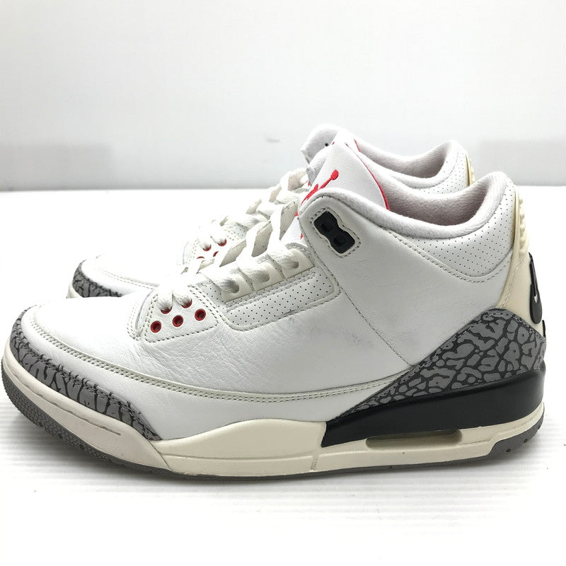 【中古品】【メンズ】 NIKE ナイキ AIR JORDAN 3 RETRO DN3707-100 エアジョーダン 3 レトロ スニーカー 靴 160-261018-na-01-tagh サイズ：27.5cm US 9.5 カラー：SUMMIT WHITE/FIRE RED-BLACK 万代Net店