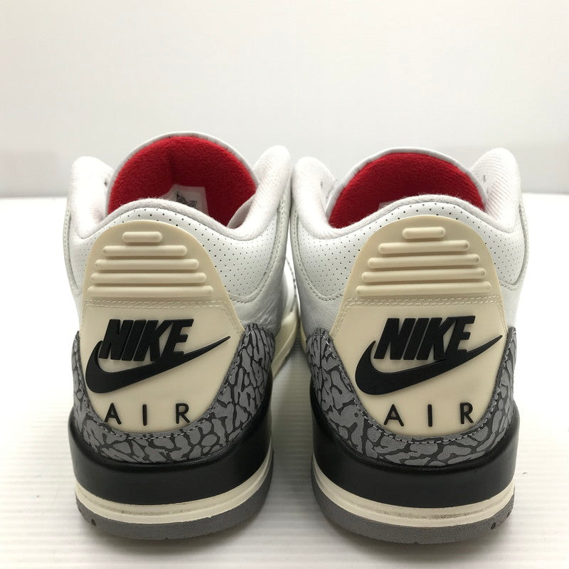 【中古品】【メンズ】 NIKE ナイキ AIR JORDAN 3 RETRO DN3707-100 エアジョーダン 3 レトロ スニーカー 靴 160-261018-na-01-tagh サイズ：27.5cm US 9.5 カラー：SUMMIT WHITE/FIRE RED-BLACK 万代Net店