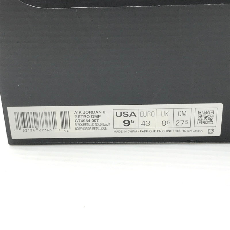 【中古品】【メンズ】 NIKE ナイキ AIR JORDAN 6 RETRO CT4954-007 エアジョーダン 6 レトロ スニーカー 靴 160-261018-na-03-tagh サイズ：27.5cm US 9.5 カラー：DMP BLACK/METALLIC GOLD-BLACK 万代Net店