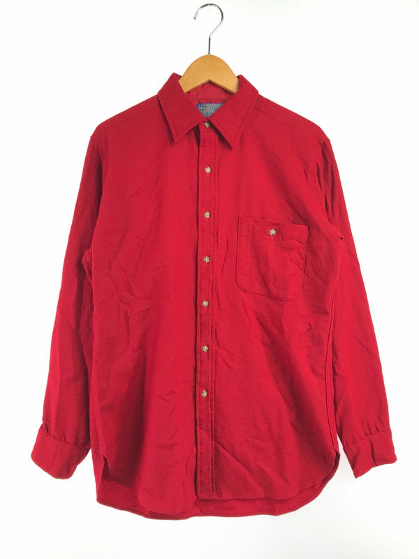 【中古品】【メンズ】 PENDLETON ペンドルトン 70'S USA WOOL L/S SHIRT 70年代 USA製 ウール 長袖 シャツ トップス 146-261026-ty-13-tagh サイズ：M カラー：レッド 万代Net店