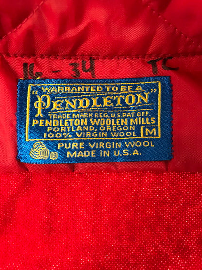 【中古品】【メンズ】 PENDLETON ペンドルトン 70'S USA WOOL L/S SHIRT 70年代 USA製 ウール 長袖 シャツ トップス 146-261026-ty-13-tagh サイズ：M カラー：レッド 万代Net店