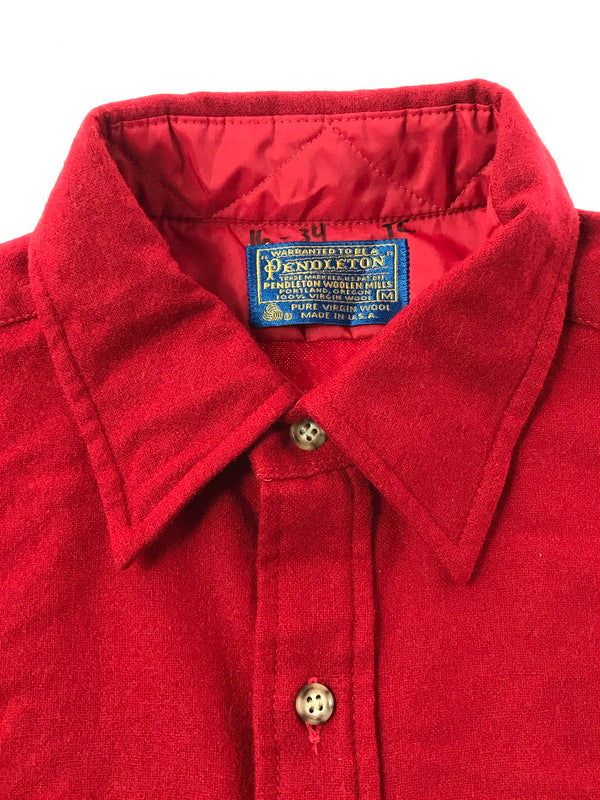 【中古品】【メンズ】 PENDLETON ペンドルトン 70'S USA WOOL L/S SHIRT 70年代 USA製 ウール 長袖 シャツ トップス 146-261026-ty-13-tagh サイズ：M カラー：レッド 万代Net店