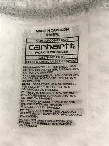 【中古品】【メンズ】 CARHARTT カーハート COTTON LOGO HOODIE IO28279.482.XX03 コットン ロゴ フーディー 長袖 パーカー 142-261026-ty-09-tagh サイズ：L カラー：グレー 万代Net店