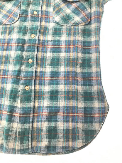 【中古品】【メンズ】 PENDLETON ペンドルトン 70'S USA WOOL CHECK L/S SHIRT 70年代 USA製 ウール チェック 長袖 シャツ トップス 146-261026-ty-14-tagh サイズ：S カラー：ブルー/グリーン 万代Net店