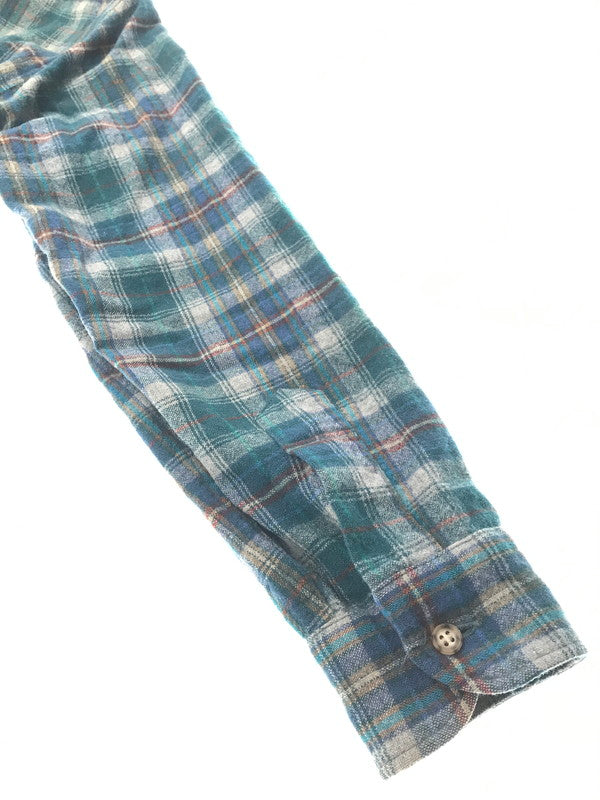 【中古品】【メンズ】 PENDLETON ペンドルトン 70'S USA WOOL CHECK L/S SHIRT 70年代 USA製 ウール チェック 長袖 シャツ トップス 146-261026-ty-14-tagh サイズ：S カラー：ブルー/グリーン 万代Net店