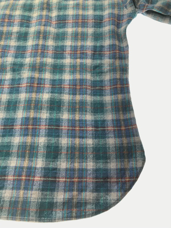 【中古品】【メンズ】 PENDLETON ペンドルトン 70'S USA WOOL CHECK L/S SHIRT 70年代 USA製 ウール チェック 長袖 シャツ トップス 146-261026-ty-14-tagh サイズ：S カラー：ブルー/グリーン 万代Net店
