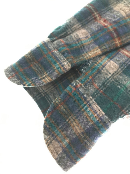 【中古品】【メンズ】 PENDLETON ペンドルトン 70'S USA WOOL CHECK L/S SHIRT 70年代 USA製 ウール チェック 長袖 シャツ トップス 146-261026-ty-14-tagh サイズ：S カラー：ブルー/グリーン 万代Net店