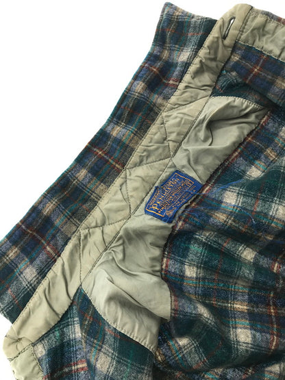【中古品】【メンズ】 PENDLETON ペンドルトン 70'S USA WOOL CHECK L/S SHIRT 70年代 USA製 ウール チェック 長袖 シャツ トップス 146-261026-ty-14-tagh サイズ：S カラー：ブルー/グリーン 万代Net店