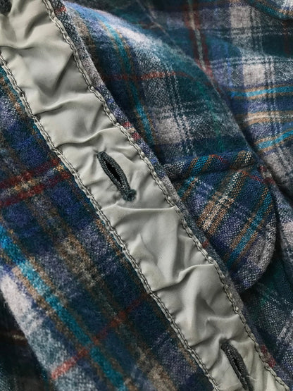 【中古品】【メンズ】 PENDLETON ペンドルトン 70'S USA WOOL CHECK L/S SHIRT 70年代 USA製 ウール チェック 長袖 シャツ トップス 146-261026-ty-14-tagh サイズ：S カラー：ブルー/グリーン 万代Net店