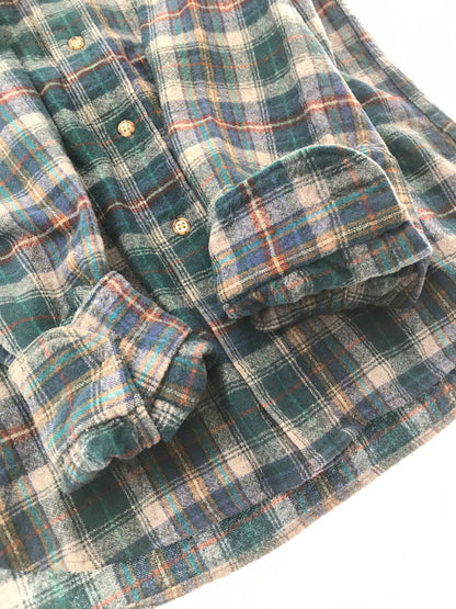 【中古品】【メンズ】 PENDLETON ペンドルトン 70'S USA WOOL CHECK L/S SHIRT 70年代 USA製 ウール チェック 長袖 シャツ トップス 146-261026-ty-14-tagh サイズ：S カラー：ブルー/グリーン 万代Net店