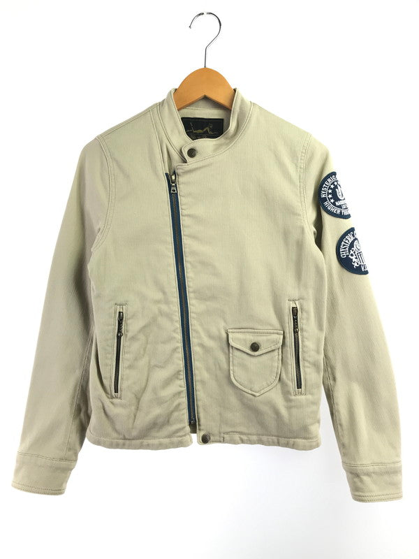【中古品】【メンズ】 HYSTERIC GLAMOUR ヒステリックグラマー SEMI-DOUBLE RIDER JACKET 0131AB04 セミダブルライダースジャケット アウター 168-261025-na-01-tagh サイズ：F カラー：ベージュ 万代Net店
