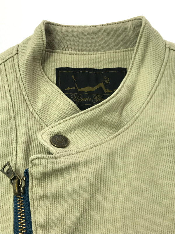 【中古品】【メンズ】 HYSTERIC GLAMOUR ヒステリックグラマー SEMI-DOUBLE RIDER JACKET 0131AB04 セミダブルライダースジャケット アウター 168-261025-na-01-tagh サイズ：F カラー：ベージュ 万代Net店