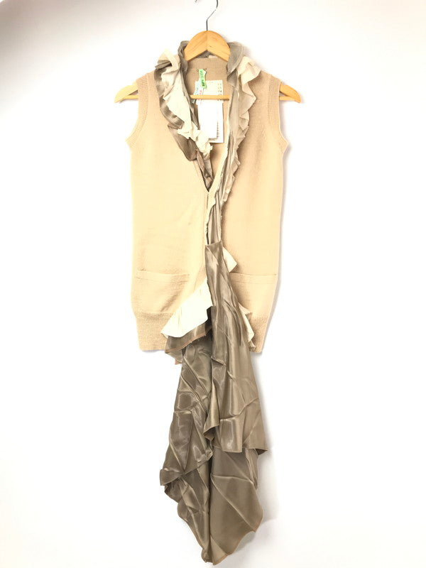 【現状渡し品】【レディース】 SACAI サカイ 10AW RUFFLE LAYERED LONG KNIT VEST 10-01255 2010年秋冬 フリル レイヤード ロング ニット ベスト トップス 168-261026-ty-20-tagh サイズ：1 カラー：ベージュ 万代Net店