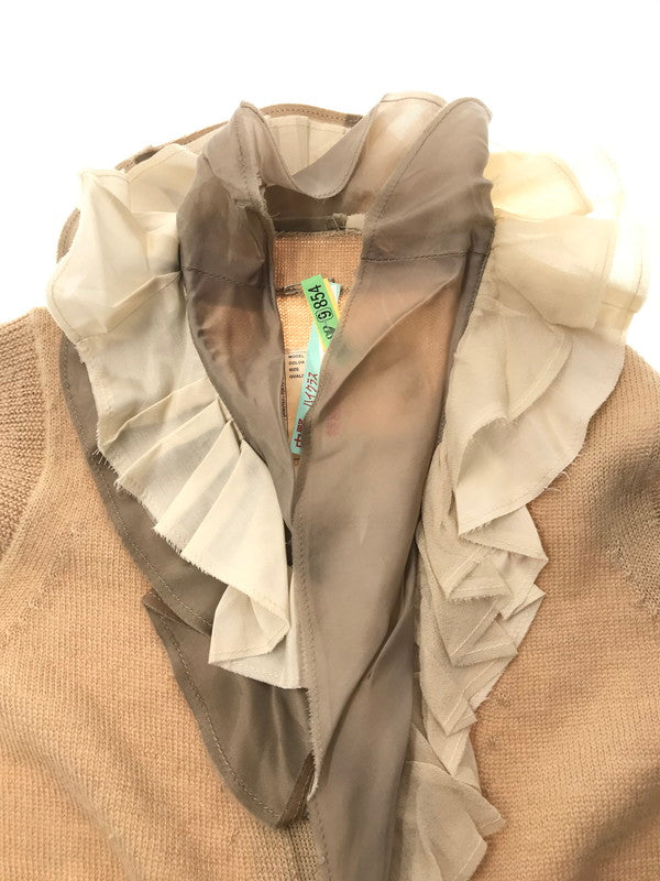 【現状渡し品】【レディース】 SACAI サカイ 10AW RUFFLE LAYERED LONG KNIT VEST 10-01255 2010年秋冬 フリル レイヤード ロング ニット ベスト トップス 168-261026-ty-20-tagh サイズ：1 カラー：ベージュ 万代Net店