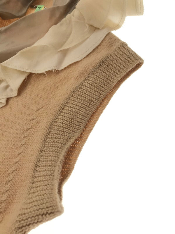 【現状渡し品】【レディース】 SACAI サカイ 10AW RUFFLE LAYERED LONG KNIT VEST 10-01255 2010年秋冬 フリル レイヤード ロング ニット ベスト トップス 168-261026-ty-20-tagh サイズ：1 カラー：ベージュ 万代Net店
